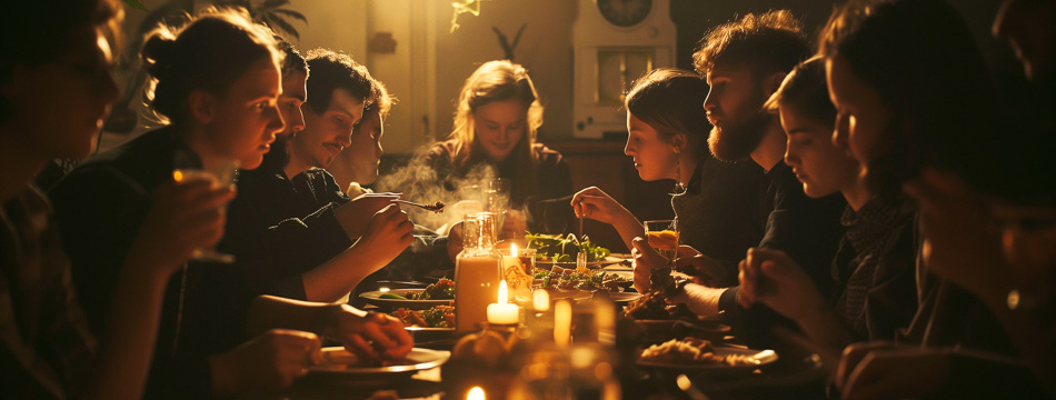 Samen stamppot eten